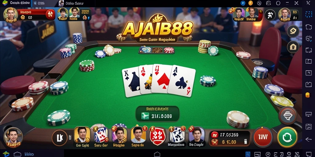 Tampilan gameplay seru AJAIB88 dengan suasana Gaple.