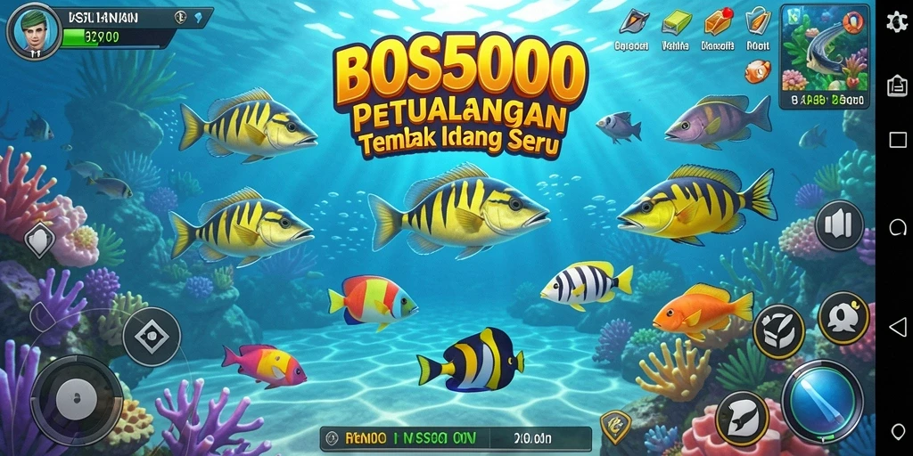 Screenshot gameplay Tembak Ikan dengan aksi menembak ikan yang seru.