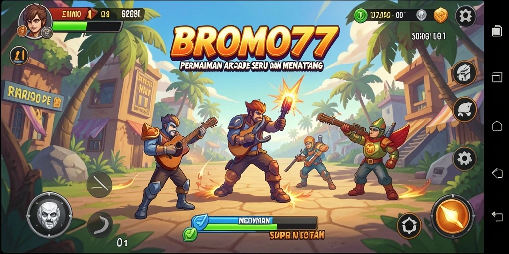 Screenshot gameplay BROMO77 menampilkan aksi seru dan tantangan yang dihadapi pemain.