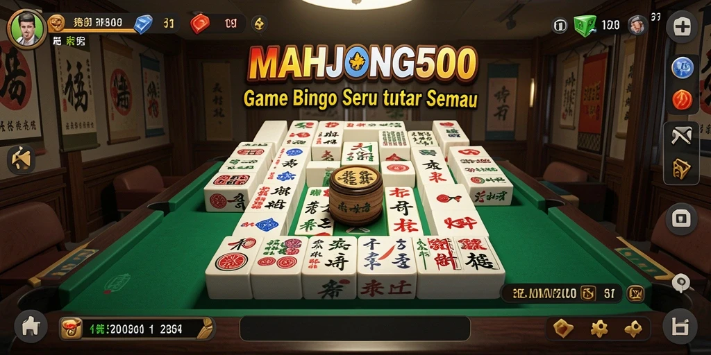 Tampilan gameplay seru di MAHJONG500 dengan suasana Bingo yang mengasyikkan.