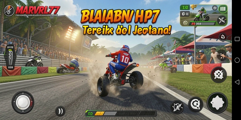 Tampilan gameplay seru dan intens dari MARVRL77, balapan mendebarkan menanti Anda.