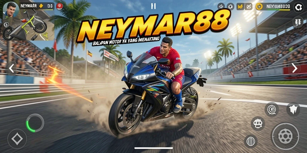 Tampilan gameplay balapan motor yang seru dan menantang.