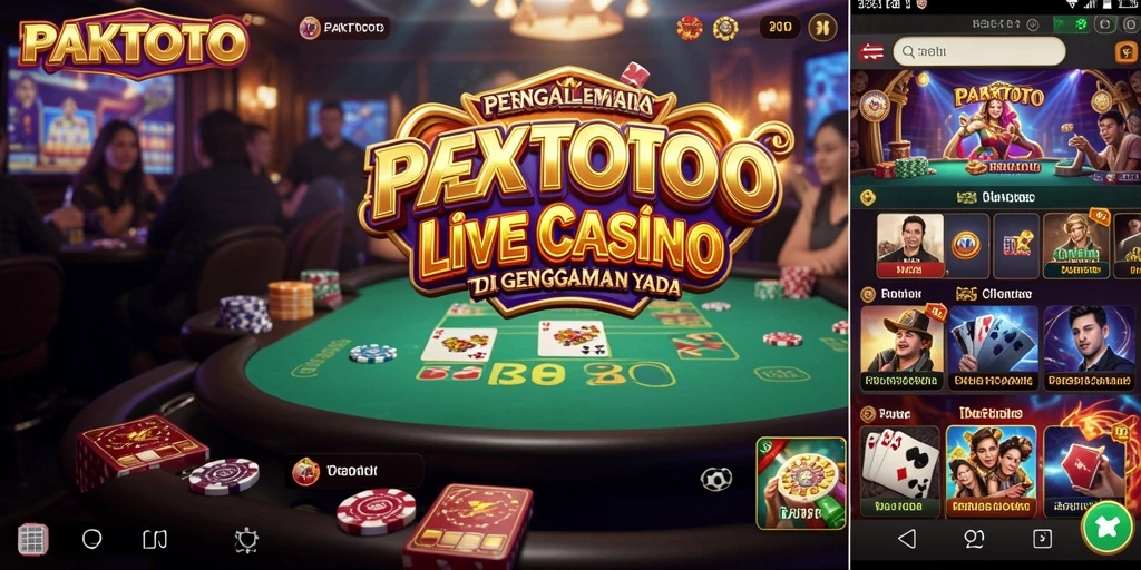 Tampilan utama PAKTOTO dengan dealer Live Casino yang menarik.