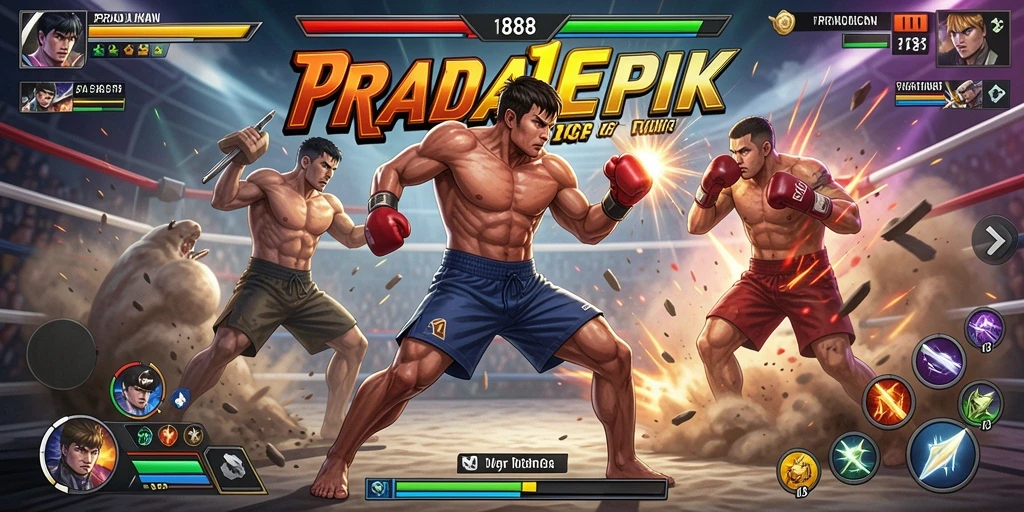 Tampilan penuh aksi dari pertarungan karakter di PRADA188.