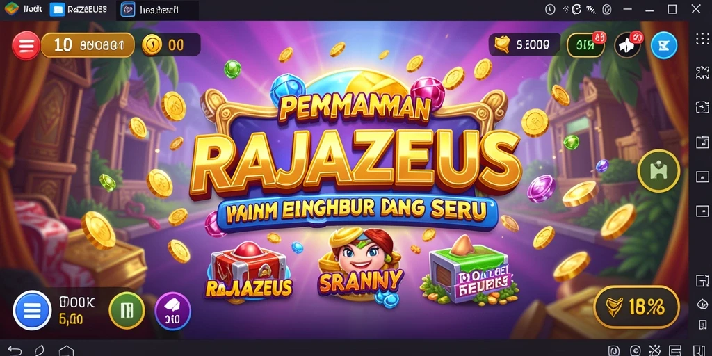 Screenshot gameplay RAJAZEUS menampilkan serunya permainan slot.