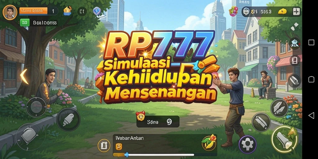 Tampilan screenshot utama RP777 menunjukkan gameplay simulasi kehidupan yang menarik.