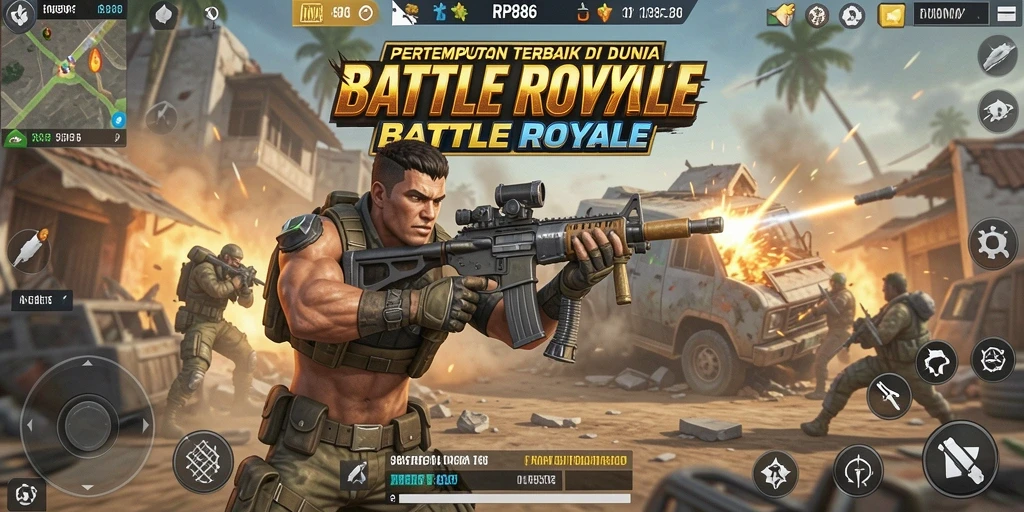 Gameplay seru RP886 dalam pertempuran Battle Royale.