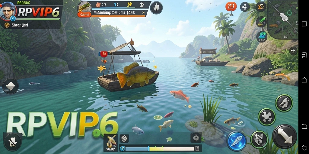Screenshot menampilkan momen menegangkan saat menangkap ikan besar.
