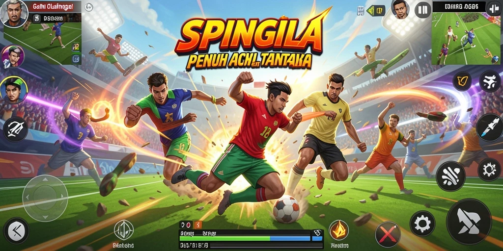 Tampilan gameplay SPINGILA yang seru dan mendebarkan saat bertanding di arena.