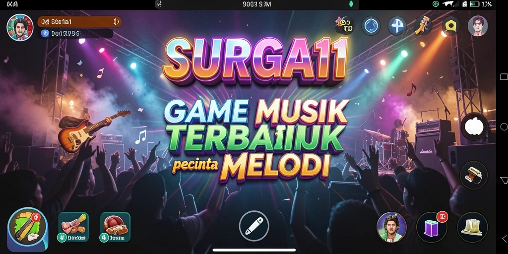 Tampilan gameplay menarik dari SURGA11 dengan berbagai alat musik.