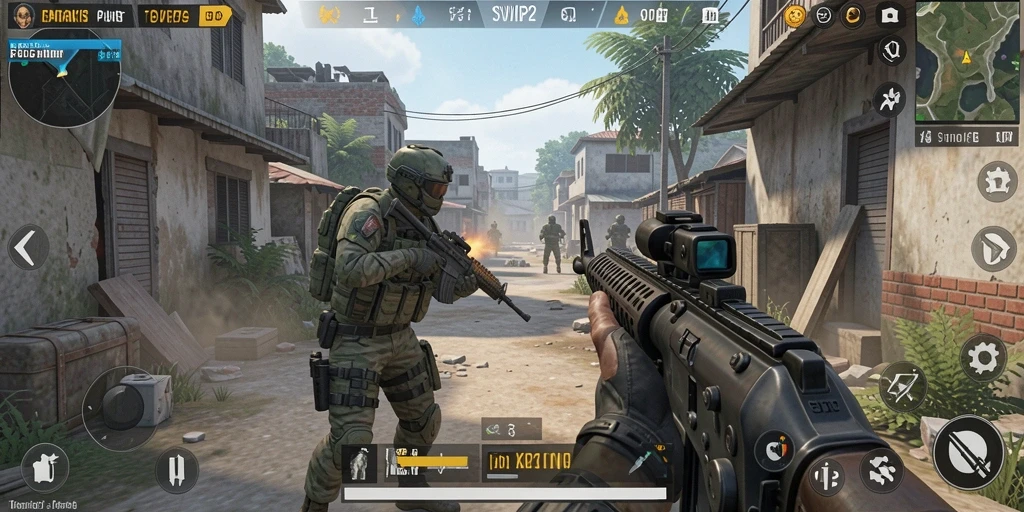 Screenshoot gameplay SVIP2 menampilkan aksi menembak yang mendebarkan.