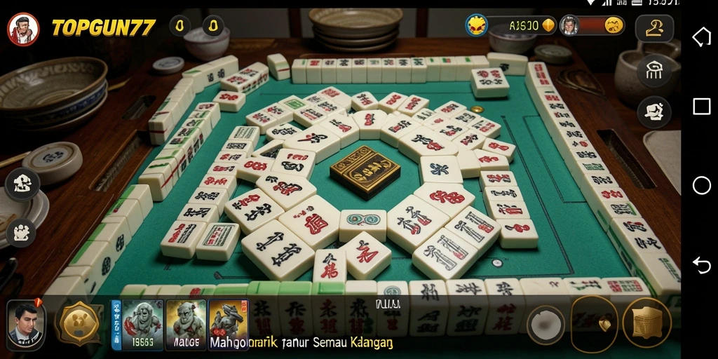 Gameplay seru TOPGUN77 dengan tampilan ubin Mahjong yang menarik.