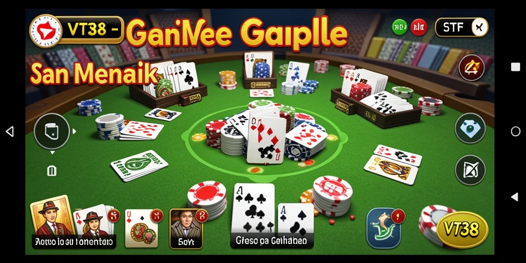 Screenshot gameplay VT38 menampilkan momen seru bermain Gaple.